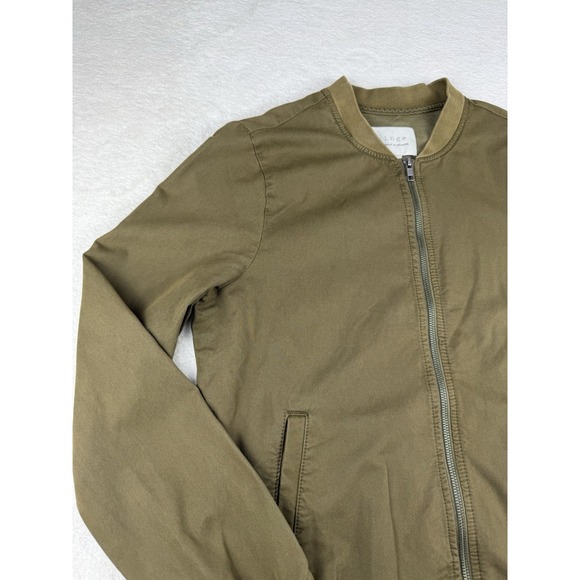 HINGE Designed In Seattle Women's Olive Green Bomber Full Zip Up Jacket Size S - Picture 5 of 15